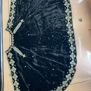 Beautiful antique embroidered black velvet cape
